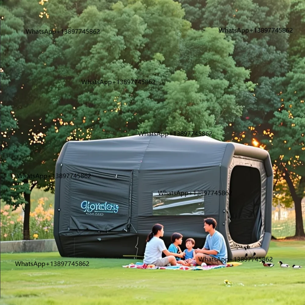 

Peiqi Airtight Air Tent Multi-Family Outdoor Fast Inflatable Waterproof Space C Tent with TPU Columns for Camping Adventur