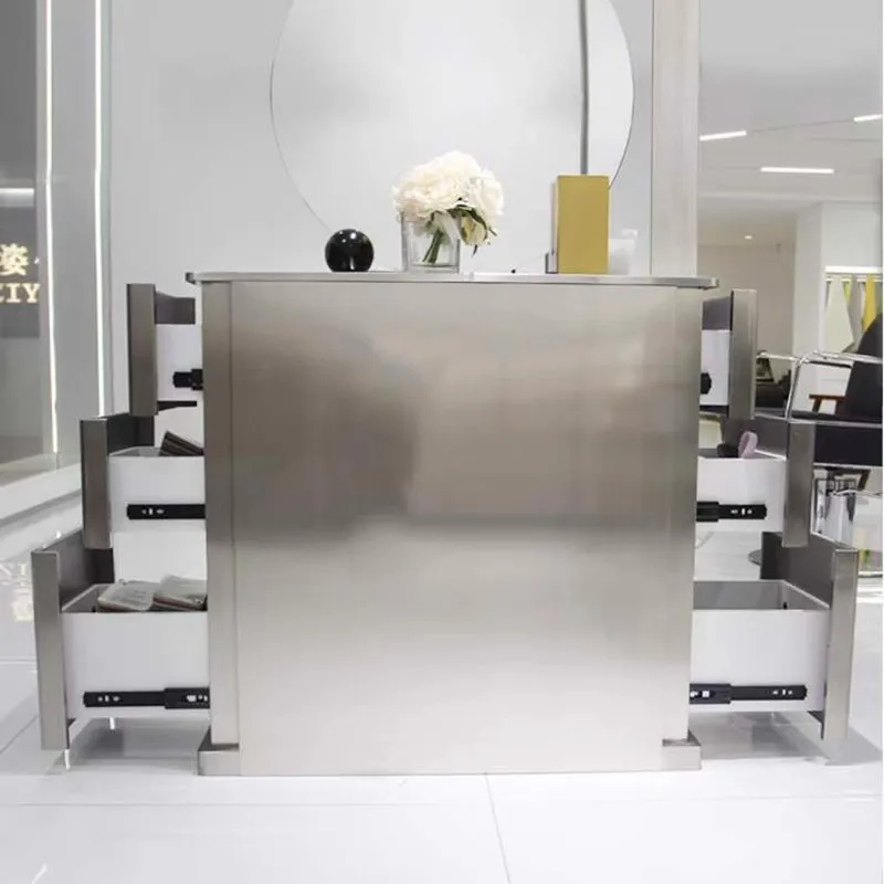 Exquisite Advanced Stainless Steel Hairdressing Cabinet Modern Design Hair Salon Special Use Storage Multi-layer Tool Cabinet