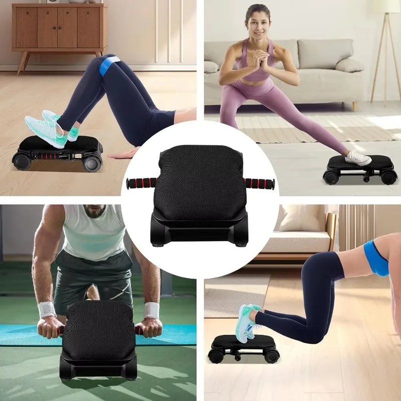 لوح عجلة رياضي مع 4 عجلات عجلة للبطن ذات الارتداد التلقائي للتدريبات الأساسية