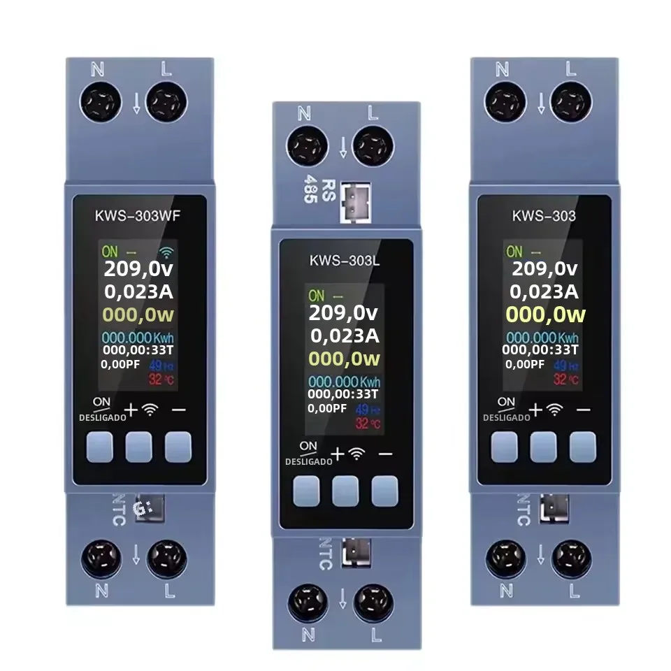 KWS-303 40a tuya wifi interruptor inteligente disjuntor led medidor de energia kwh medição de energia temporizador relé controle remoto vida inteligente app