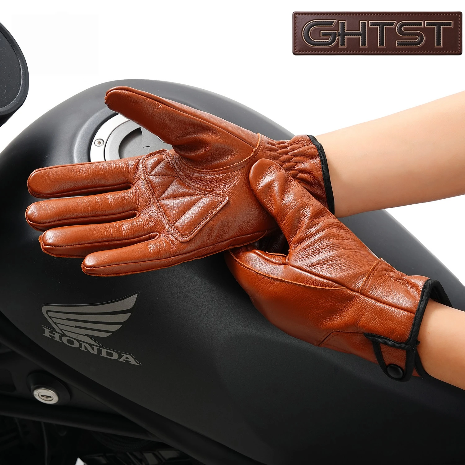 Men Motorcycle Gloves Cowhide Thermal Touchscreen Wear-resistant Anti-slip Warm Windproof Full Finger High-quality Outdoor
