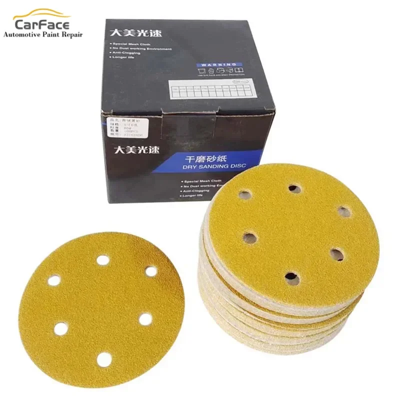 125mm Sanding Disc 80-600Grit 5 Inch Sanding Sheet 6 Holes Dustless Hook and Loop Sandpaper for Random Track  Sander