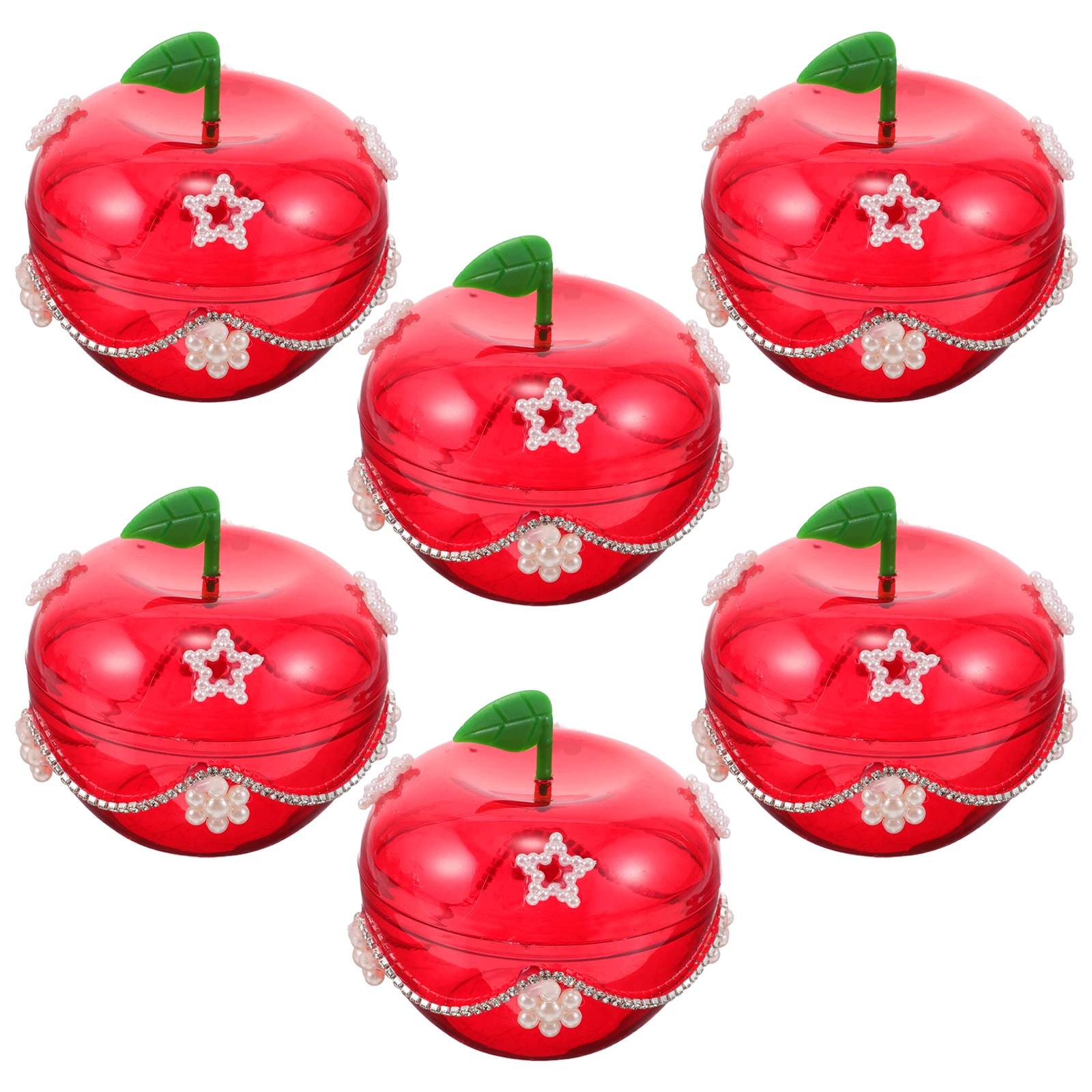 

Christmas Apple Candy Box Prize Container Holiday Jar Fillable Ball Decorations Cookie for Kitchen DIY Storage Jars Holder