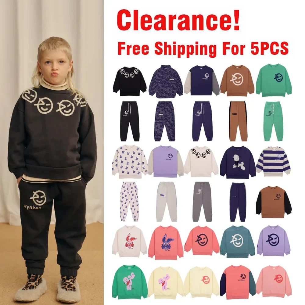 

Clearance Autumn Kids Sweaters Wyn Brand Boys Girls Cute Print Sweatshirts Baby Child Toddler Cotton Outwear Tops Clothes Winter