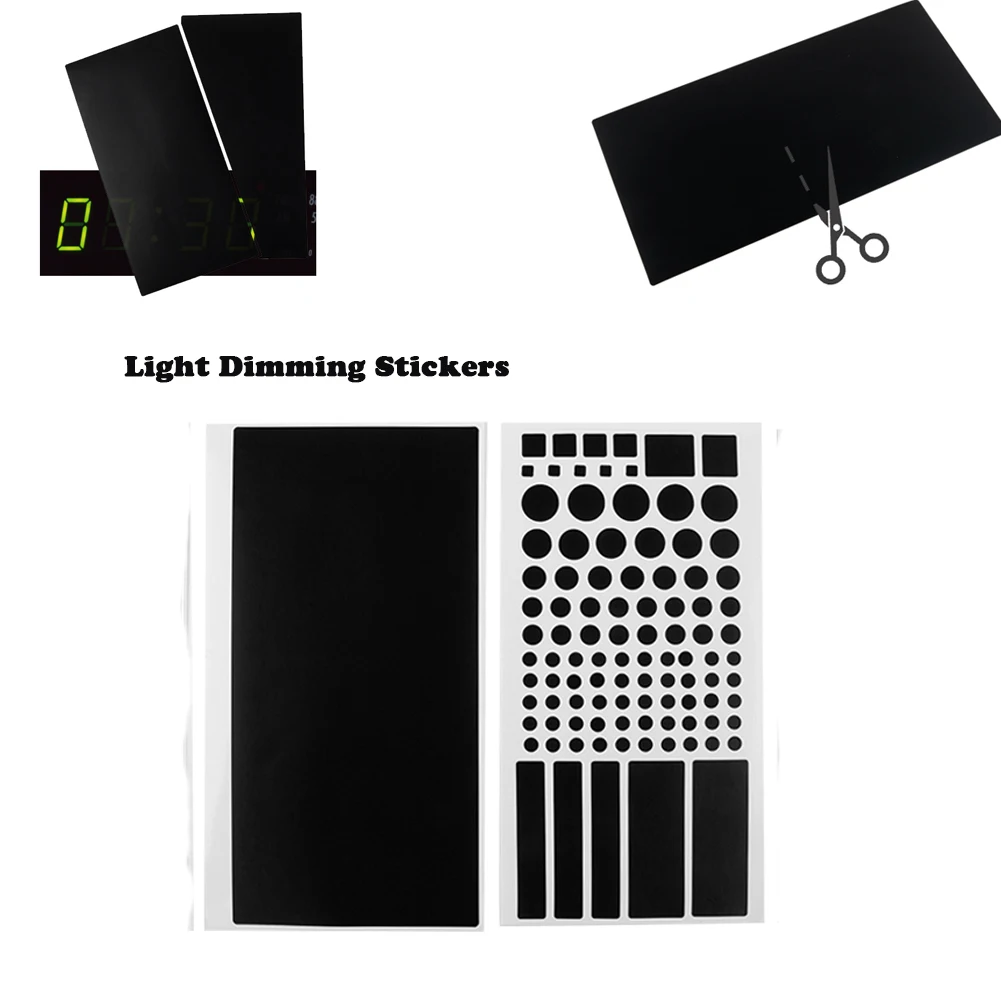 2PCS Light Dimming Stickers 8x4inch Light Blocking Stickers For Electronics Car LED Shading Stickers For Cars And Motorcycles