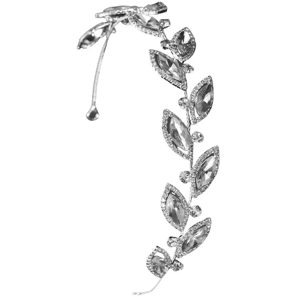 Wedding Hair Vine Bridal Headpiece Alloy Material with Shiny Cubic Zirconia Flexible Comfortable Hair Jewelry for Bride Banquet