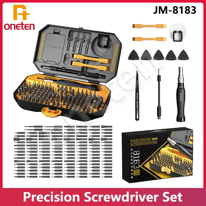 JAKEMY JM-8183 Precision Screwdriver Set 145 in 1 DIY Repair Tool Kit Bits for Mobile Phone Computer Tablet Repair Hand Tools