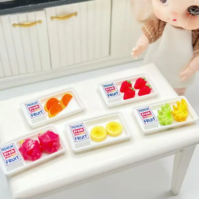 1:12 Scale Dollhouse Food Toys Set Supermarket Fruit Kit with Clear Box for Imaginative Play