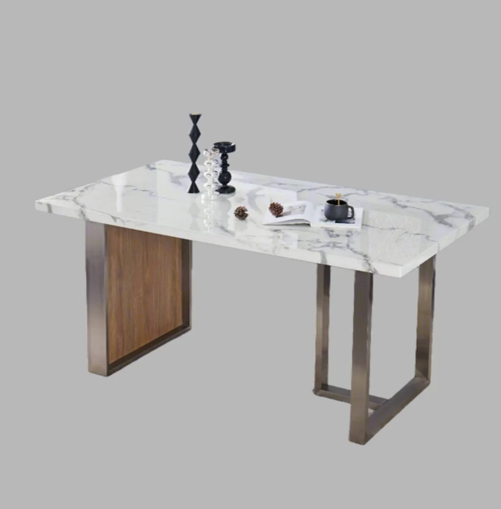 # Elegant Luxurious Marble MDF Dining Table 6-Seater Rectangular 63