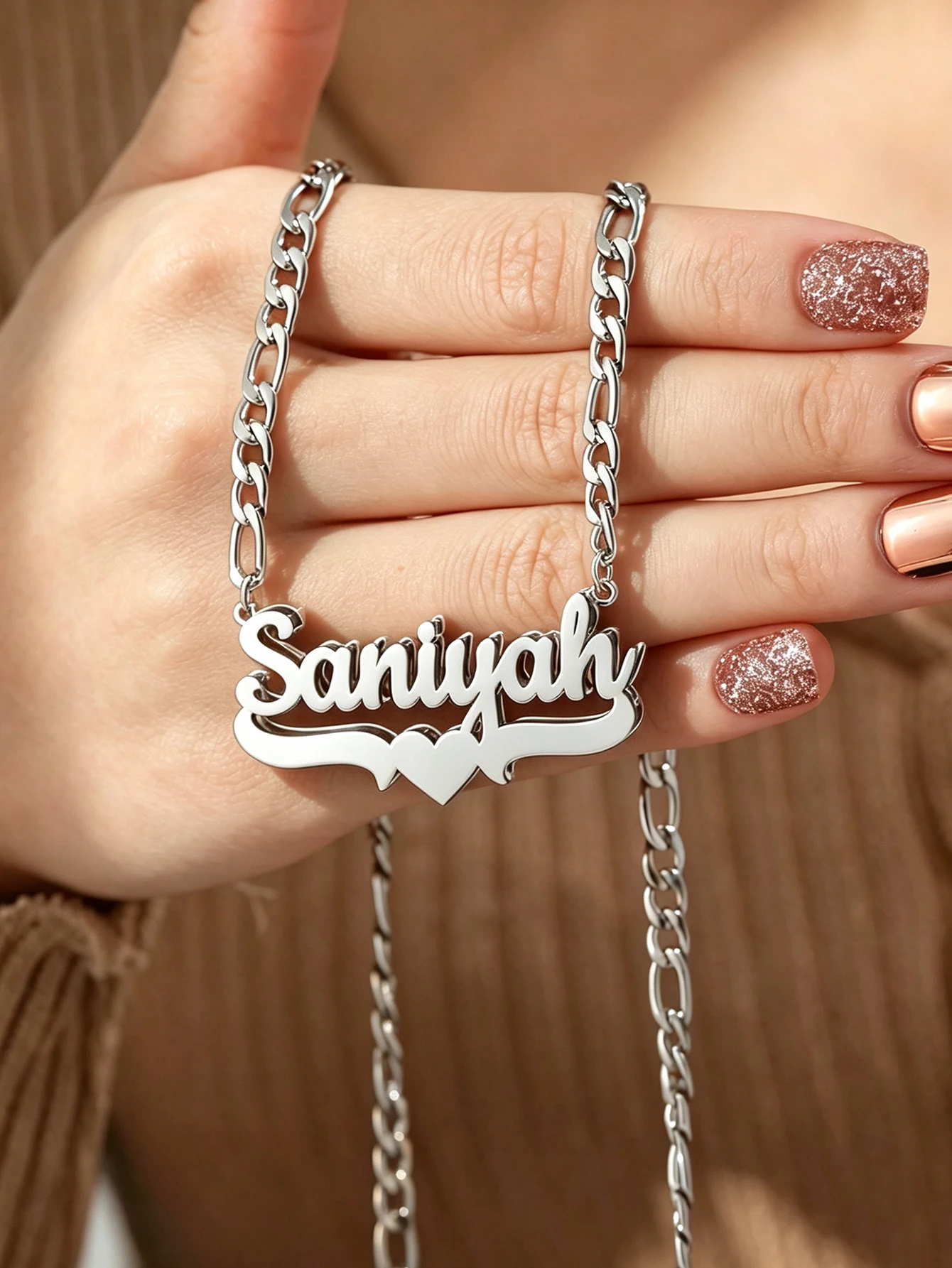 Custom 18K Gold Name Necklace, Personalized Pendant Jewelry, Perfect Holiday Gift for Her