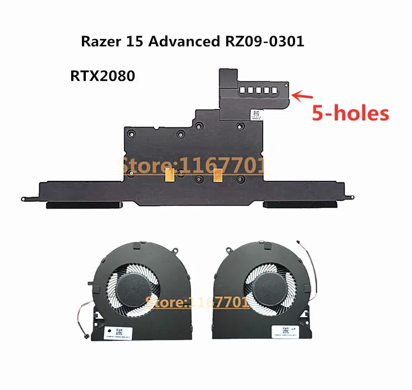 New Original Laptop CPU Cooler Heatsink Fan For Razer Blade 15 Advanced RZ09-0301 03135 0330 03304 12780848 13240125