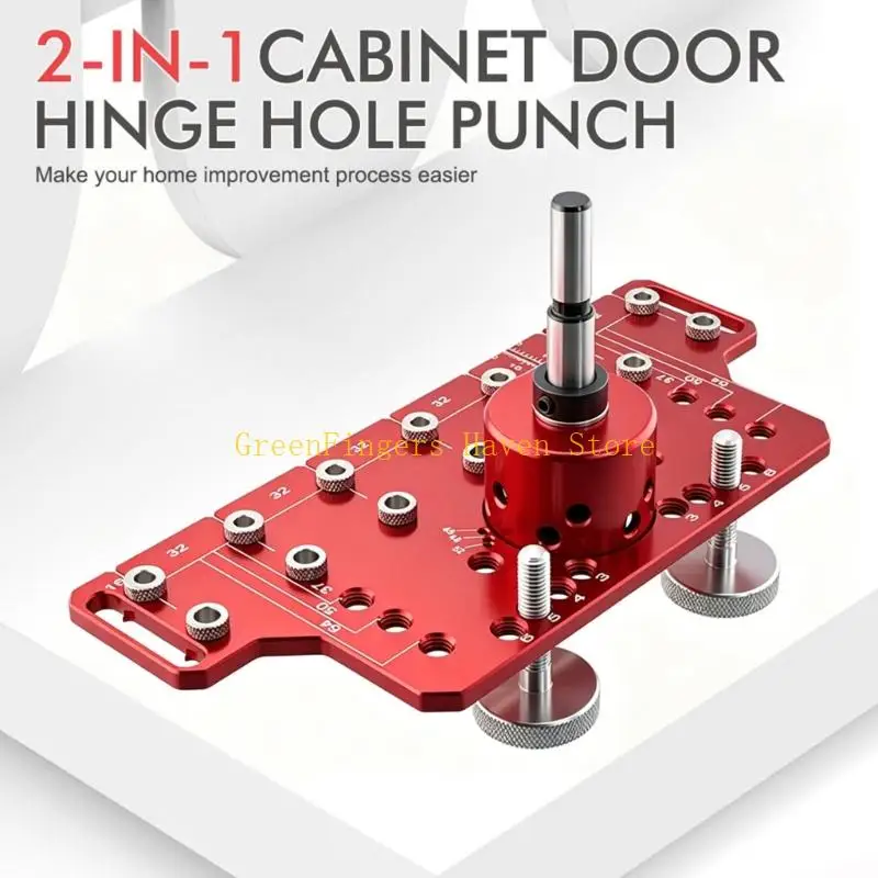 F68D Furniture Assembly Drilling Guide for Cabinet Shelf Pin Layout and 35 mm Cup Boring, 37 mm 50 mm 64 mm Position Layout for