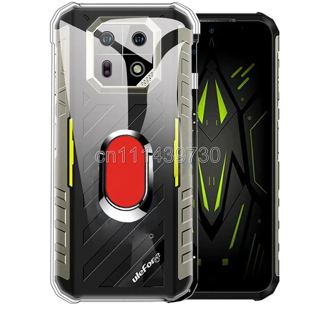 Shockproof Ring Holder Case For Ulefone Armor 22 Case Soft Silicone TPU Protective Holder Cover For Ulefone Armor 22