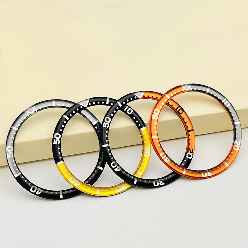 Customized 38MM Watch Bezel Insert Fit SKX007 SKX009 SRPD Cases NH35 NH36 Movement Resin Aluminum Watch case Ring