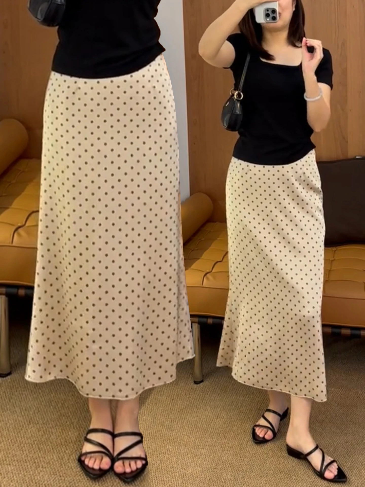 

Floral Print Half-length Skirt Women's Summer Thin High-waist Slimming A-line One-step Mid-length Wraparound Skirt