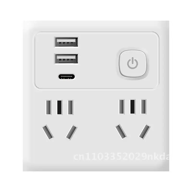 

86 Type Multi-function Wall Socket Power Strip with USB Night Light Switch Plug-in Board for Home And Office