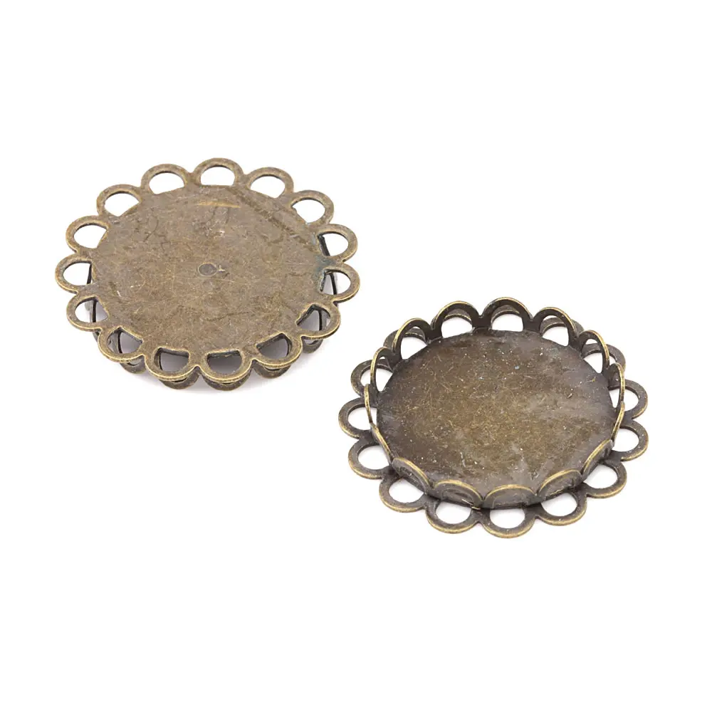 Wewnątrz 25x18MM 40x30MM 18K złoty kolor mosiądz owalne koronkowe tace ramki podstawa Cabochon koraliki ustawienia akcesoria do wyrobu biżuterii — zdjęcie 6