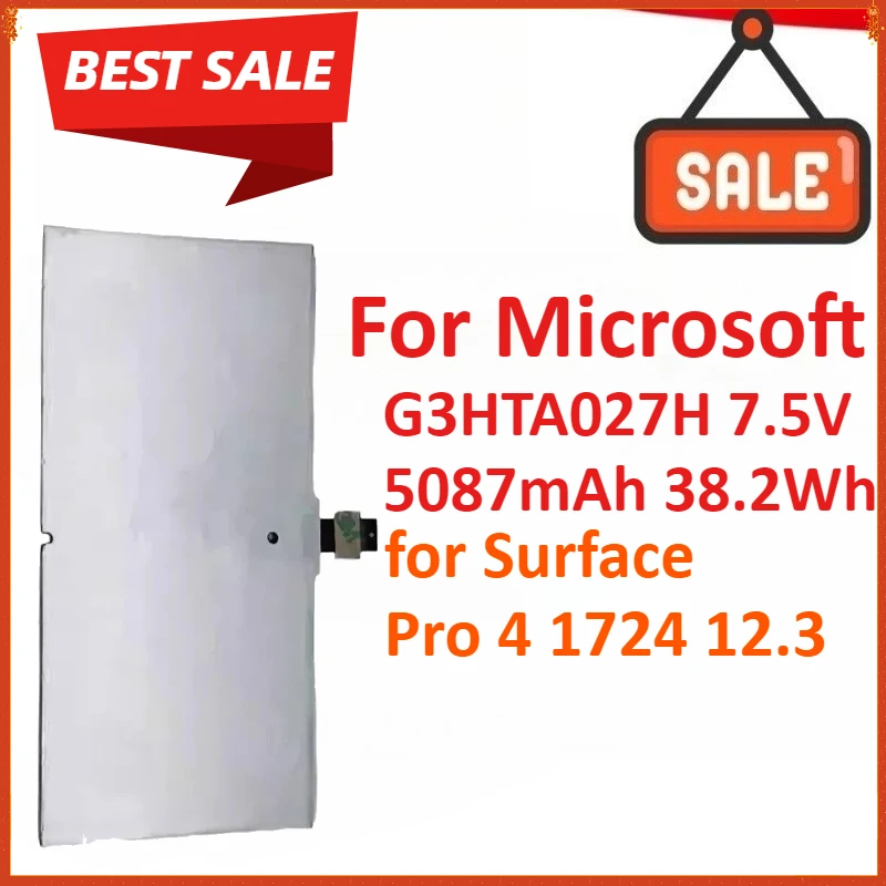 

New G3HTA027H 7.5V 5087mAh 38.2Wh Tablet Battery For Microsoft Surface Pro 4 1724 12.3 High Quality Rechargeable Battery