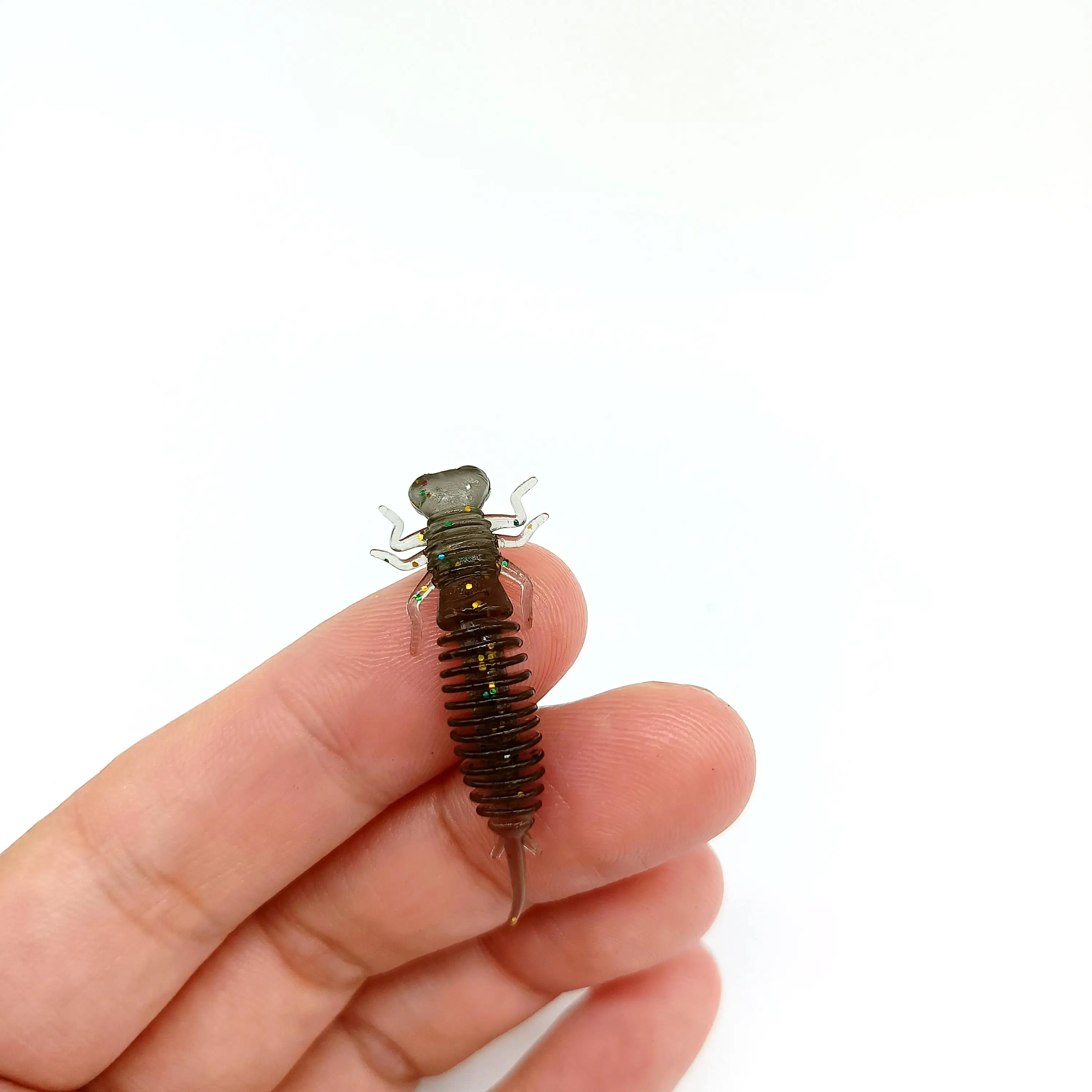 DUODUOYU 10PCS TPE Mini Weiche Angelköder 0,4g/40mm Künstliche Wurm Silikon Bass Jigging Köder Bionic Köder Libelle Larve – Detail 6