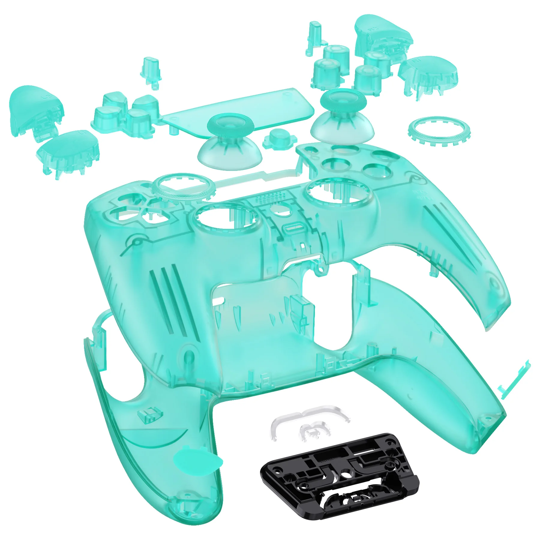 eXtremeRate Luna Redesigned Full Set Housing Shell Buttons Touchpad Cover for ps5 Controller BDM-030/040/050 - Emerald Green