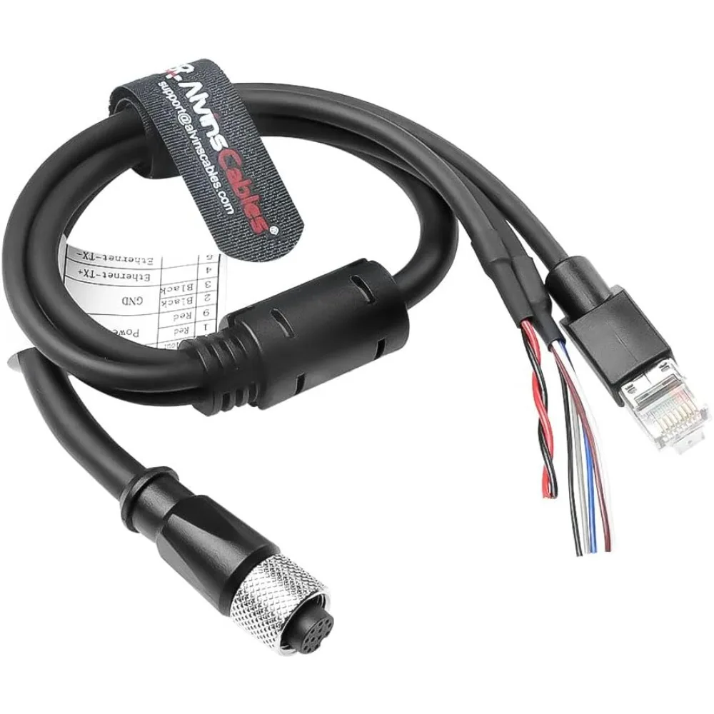 Alvin's Cables M12 12 Pin Power Functional Ethernet Cable for DJI Livox HAP(TX) Mid-70 Mid-360 LiDAR Sensor, M12 Aviation 12 Pin