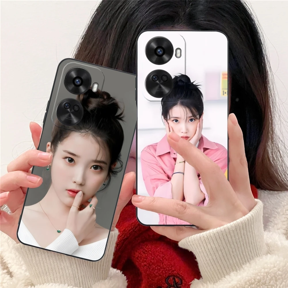 KPOP IU Lee JiEun Mobile Cell Phone Case for Huawei Nova 12 11 10 9 8 7 Pro SE 5G Black Soft Phone Cover Shell