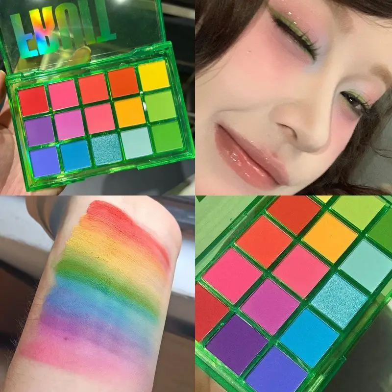 15 Colors Summer Dopamine Macaron Eyeshadow Palette, Bright Pigments, Large Palette for Cosplay, Stage & Festival Creative Makeu