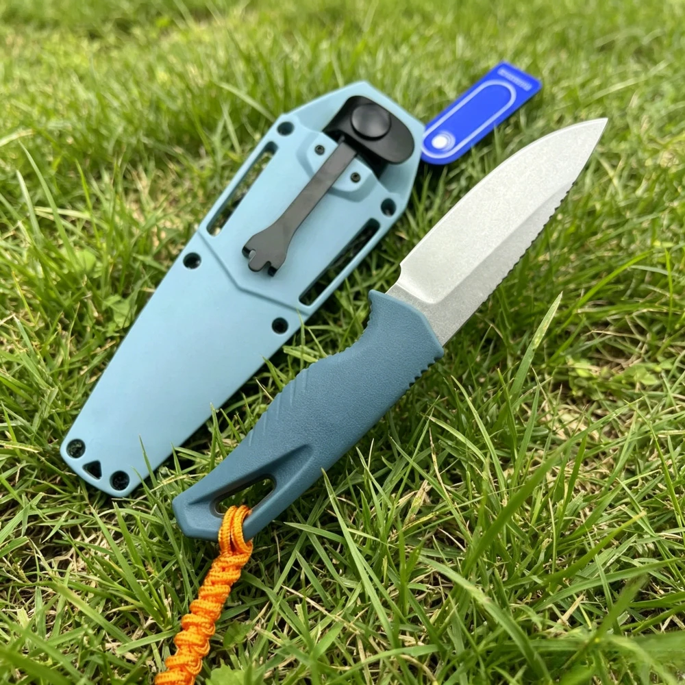 

18050 Fixed Blade Knife with Sheath D2 Blade, Nylon Fiber Handle Outdoor Jungle Hiking Hunting EDC Tool Peeling Tool