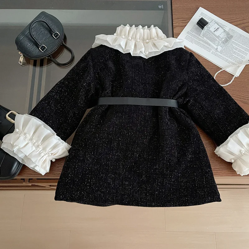 Children Windbreaker Korean Style Overcoat Autumn Winter Warm Sequins Jacket Coats Padded Outerwear For Kids Casual Jackets