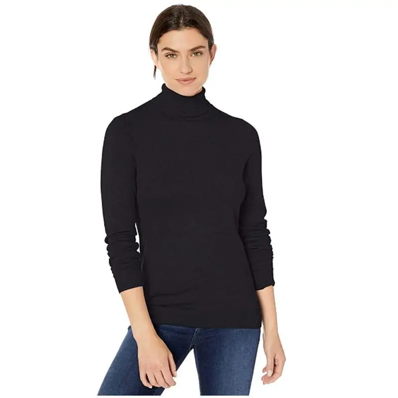 

High Quality Turtleneck Sweater Women Pullover Basic Solid Turtle-neck Sweater Slim Long Sleeve Base Knitted Sweater