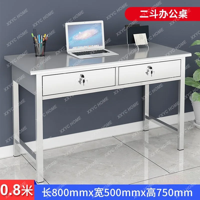 

304 stainless steel desk 1.2 meters two three bucket table with drawers