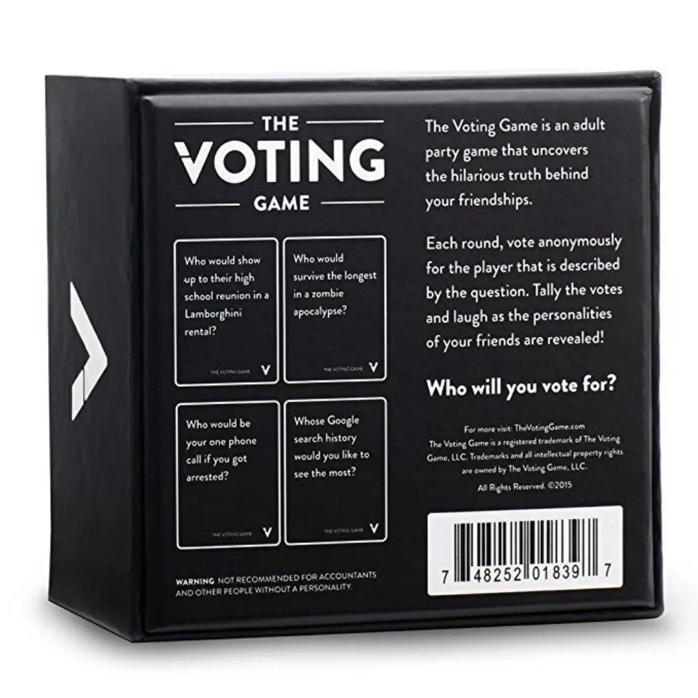 The Voting Game Adult Fun Playing Card Game Parties Board Game