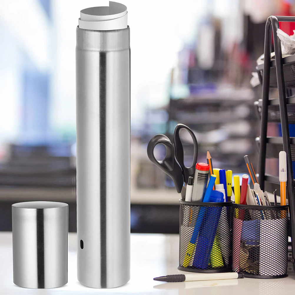 

2 Pcs Cylinder Box Certificate Container Barbecue Sign Storage Tube Decorative Holder Collection Stainless Steel