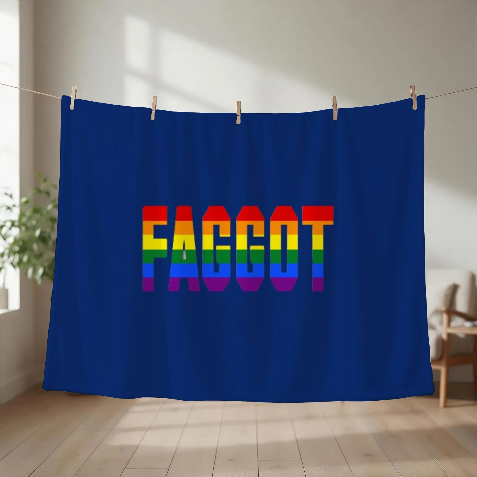 FAGGOT LOVE IS HUMAN Throw Blanket couch cozy soft plush fuzzy picnic outdoor blanket