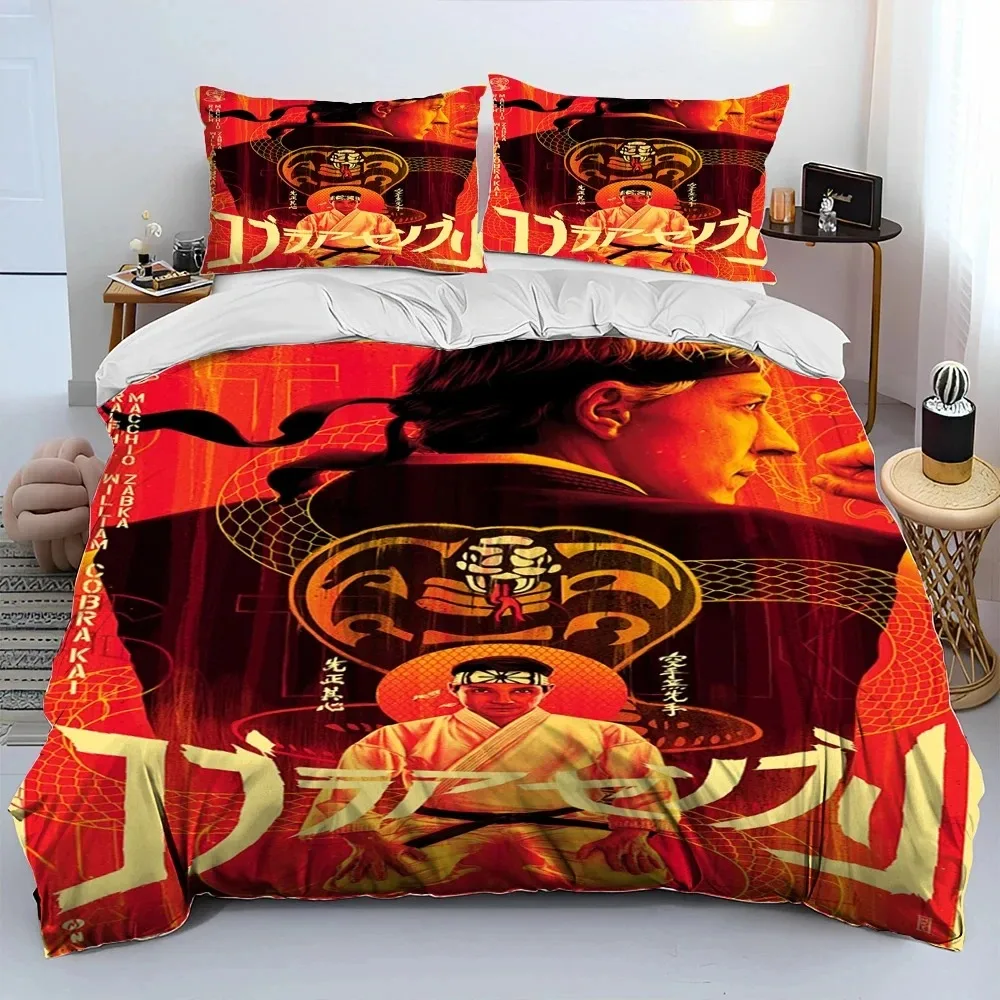 

3D Cobra Kai Amanda TV Karate Comforter Bedding Set,Duvet Cover Bed Set Quilt Cover Pillowcase,King Queen Size Bedding Set Boys