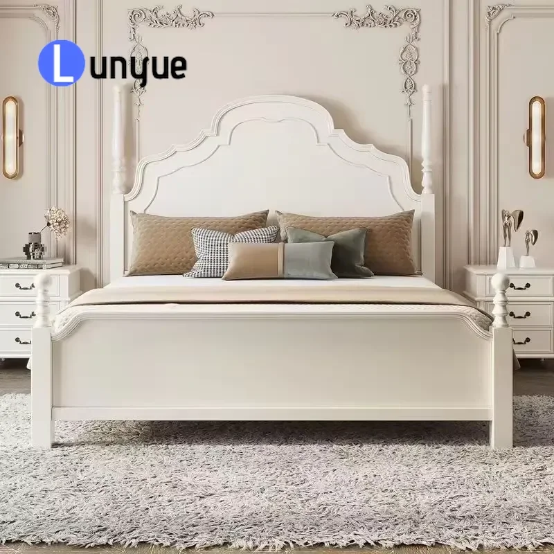 Modern Minimalist Solid Wood Bedroom Furniture Set King Size Bed Master Room Decor Durable Natural Wood Home Furnishing