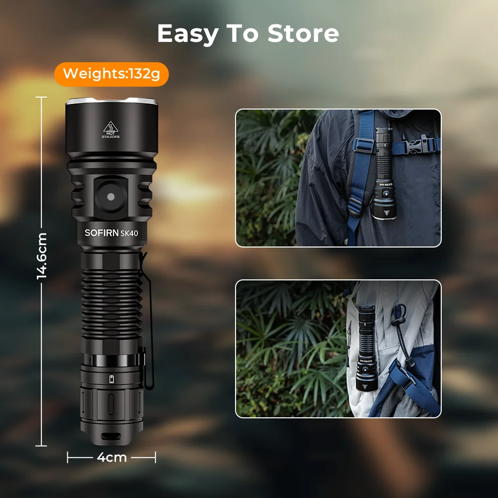 NEW SOFIRN SK40 3200lm Tactical Flashlight 580m Powerful Bright SFT70 LED IP68 waterproof Torch with Dual Switch