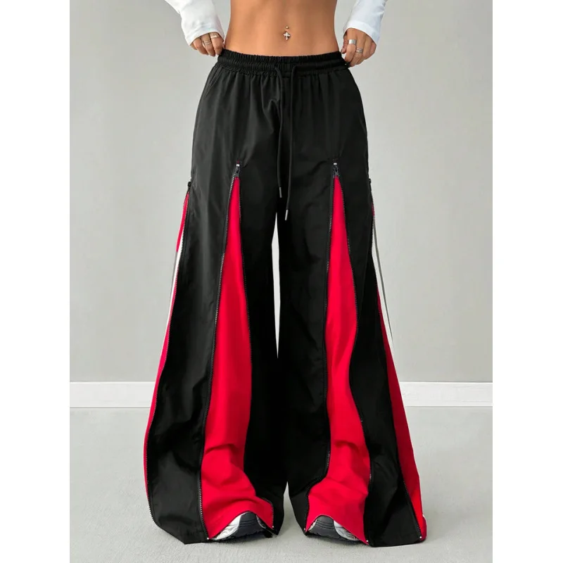 

25 year old girl hip-hop Pants street dance costumes cool jazz stage costumes K-pop performance pants multi zipper design
