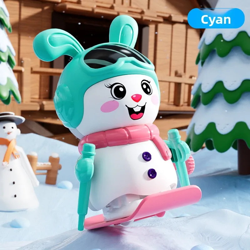 Brinquedos de relógio infantil de coelho de esqui, brinquedos de relógio mecânico de animal pequeno enrolado para bebês infantis