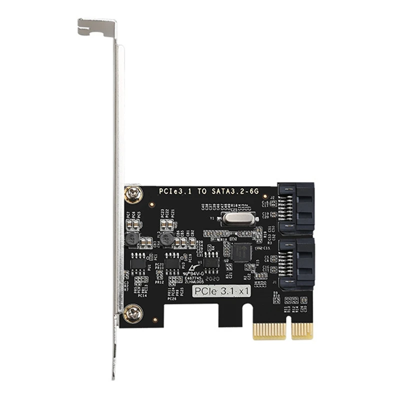 PCI-E3.1 To 2 Port SATA3.2 6G Adapter Card JMB582 Chip SATA Hard Disk Expansion Card PCI-E Riser Card