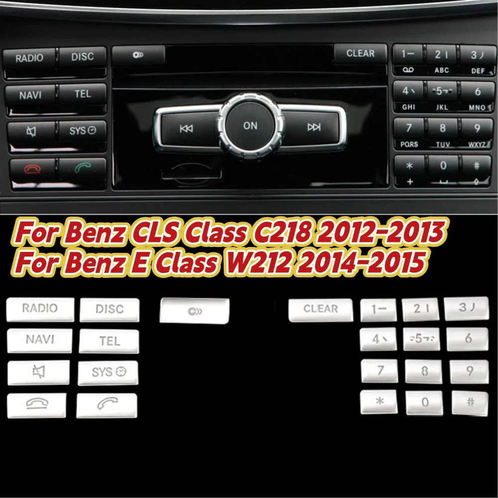 

Car Dashboard Radio CD Player Button Switch Buttons Cover Trim For Benz CLS Class C218 2012-2013 For Benz E Class W212 2014-2015