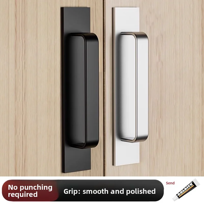 Adhesive Cabinet Handles Plus - Stainless Steel No-Drilling Easy Installation Handles For Cabinet Door Window Drawer & Refrigera