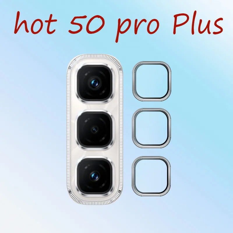 

Full Cover Camera Protector For Infinix hot 50 pro plus Metal Ring Glass Camera Lens Film 3D Design High-quality