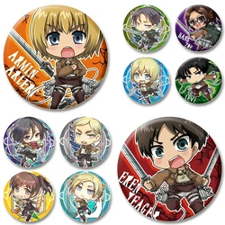 Eren Yeager Mikasa Ackerman Reiner Braun Badge Comic Anime Brooches Handmade Cute Enamel Pins for Clothes Backpack Jewelry Gifts