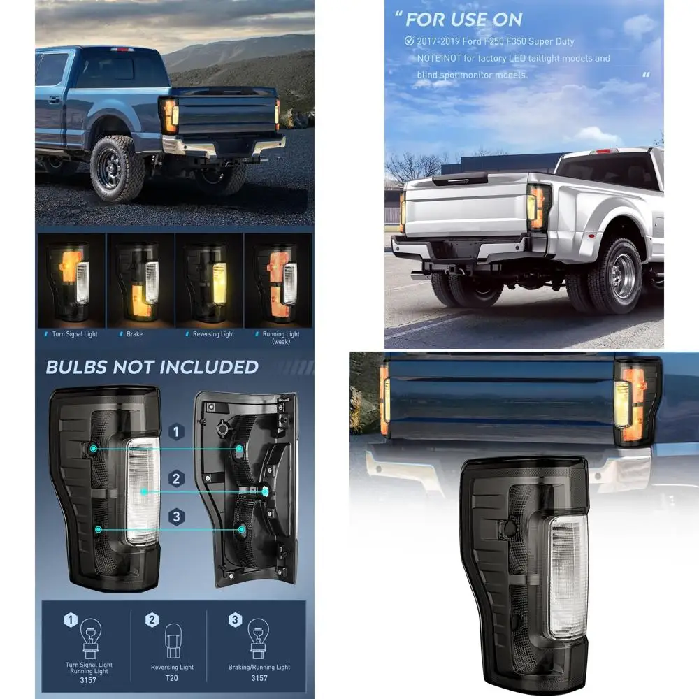 

2017-2019 Ford F250/F350 Super Duty OE Style Driver Side Tail Light Assembly with Smoke Lens