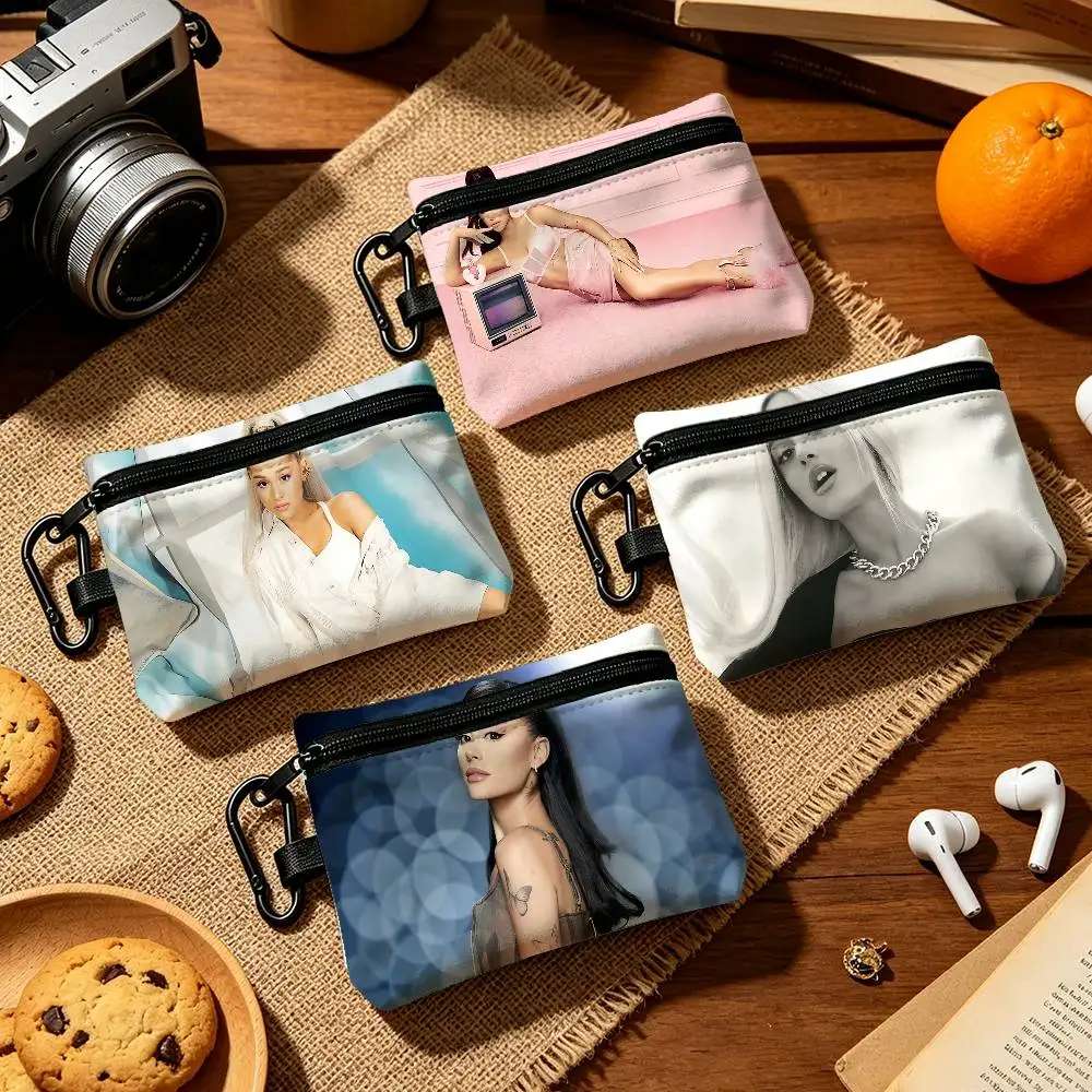 A-Ariana Hot Singer Grande Fashion Wear-resistant Oxford Cloth Coin Purse Portable Backpack Hanging Card Storage Bag