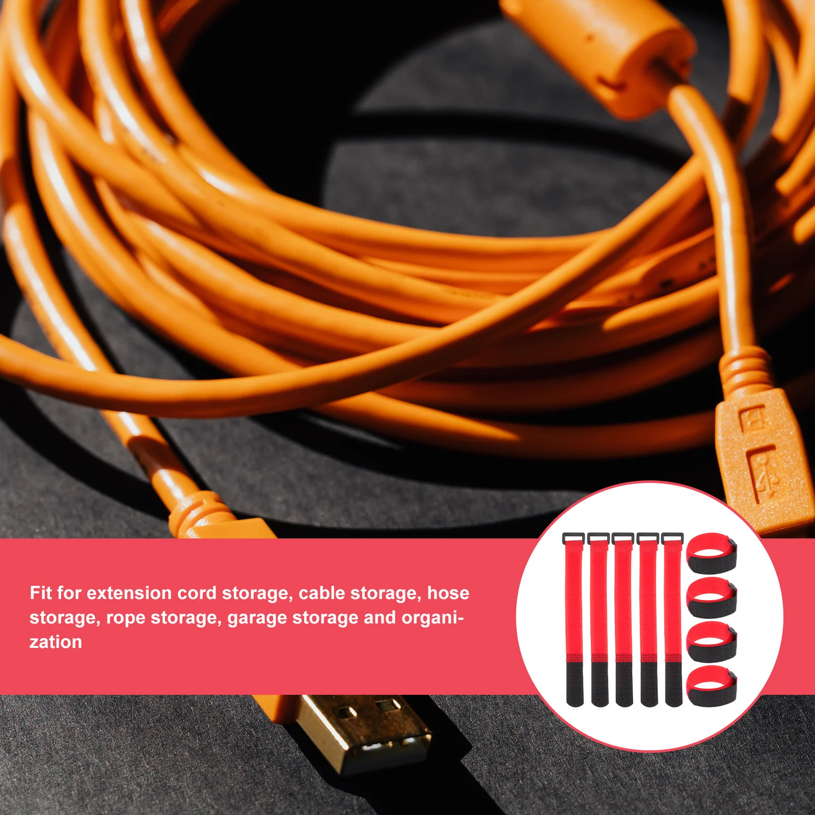 

20Pcs Adjustable Hook Loop Cable Ties Fasteners for Wire Management Rope Wrap Garden Tool Storage Outdoor Indoor Use