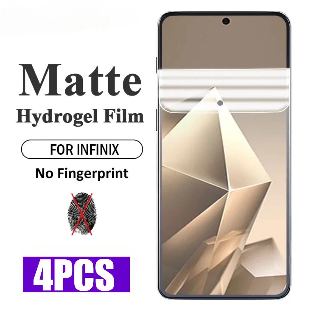 

4Piece Anti-fingerprint Matte Hydrogel Film for Infinix Note 50 40 Pro Plus 4G Screen Protector for Note 40X 30 Pro Soft Film