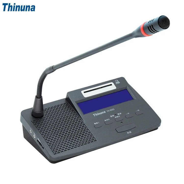 Thinuna VA-500D Digital Conference Delegate Unit with Discussion Voting Sign-in and Video Tracking Microphone for Meeting System