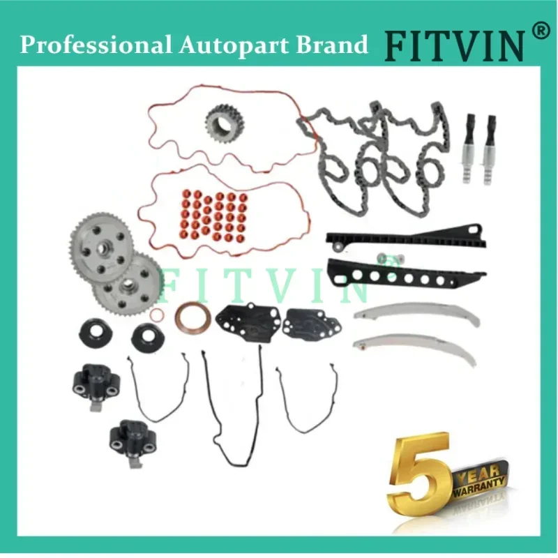 New Timing Chain Kit Oil Phasers VVT Valves FIt for 5.4L Ford Lincoln Triton 3R2Z6A257DA 3L3E6C524FA 3R2Z-6A257-DA High Quality